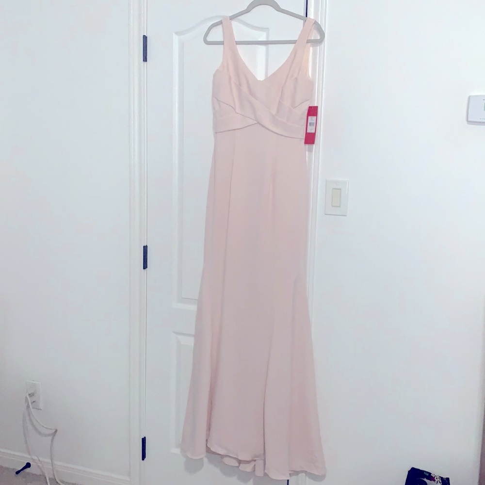 NWT Carmen Marc Valvo Mermaid Gown in Blush